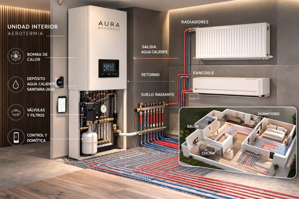 como funciona aerotermia